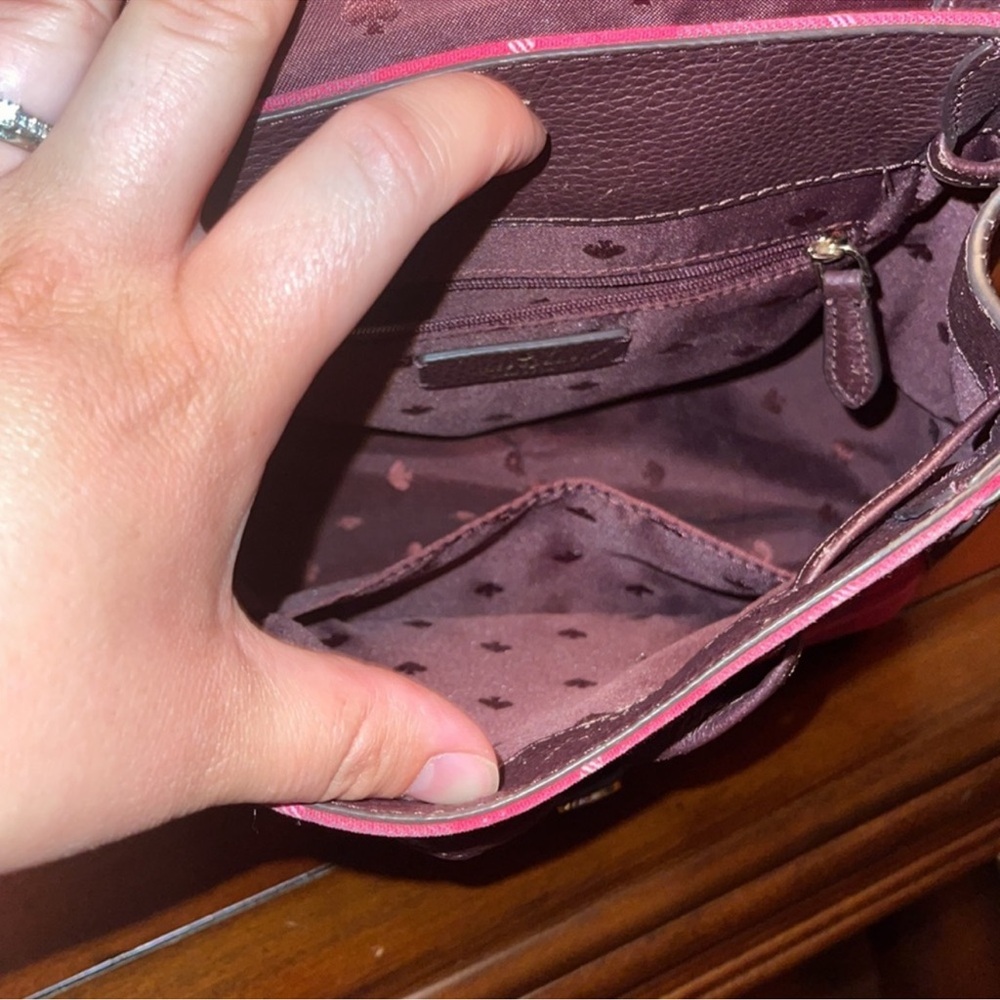 Kate Spade “Leila” Brown Leather & Pink Plaid Backpack, Lk New - Picture 5 of 13